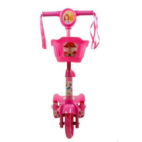 Patinete 3 Rodas Infantil Musical com Luzes Rosa