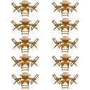 Ver imagem 1 de Kit 10 Jogos de Mesa Dobrável com 4 Cadeiras Tampo Redondo 70x70 Mel