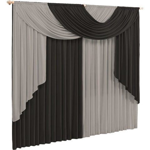 Cortina De Londres 3 00 X 2 80 Para Sala E Quarto:pretocinza