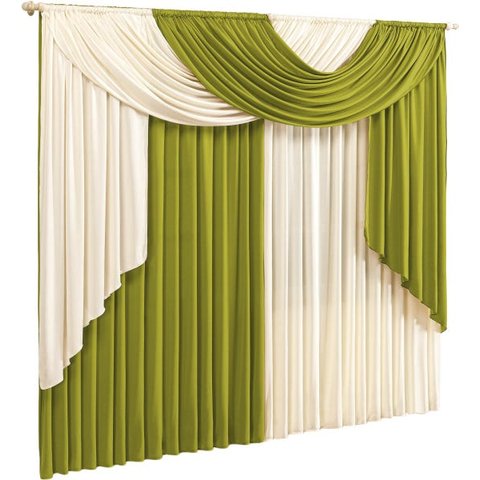 Cortina Elegance 2 00m X 1 80m Para Sala E Quarto:verdepalha