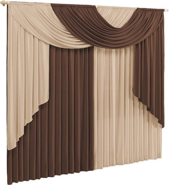 Cortina Elegance 2 00m X 1 80m Para Sala E Quarto:tabacoavela