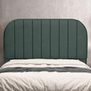 Ver imagem 2 de Cabeceira Cama Box Queen Estofada Orgânica 160cm Alice W01 Linho Verde Musgo - Lyam Decor