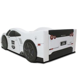 Mini Cama Policia Civil com Rodas Sobrepostas - Cor Branca - 4