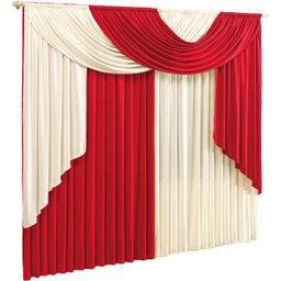Cortina De Londres 3 00 X 2 80 Para Sala E Quarto:vermelhopalha - 1