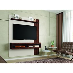 Painel Suspenso Norton 1.5 para TV 55" Sala de Estar Marrom Havana Off White Caemmun - 3