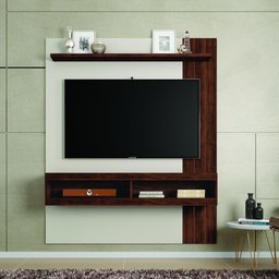 Painel Suspenso Norton 1.5 para TV 55" Sala de Estar Marrom Havana Off White Caemmun - 2