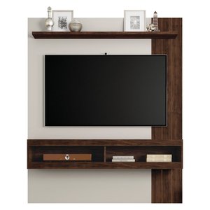 Painel Suspenso Norton 1.5 para TV 55" Sala de Estar Marrom Havana Off White Caemmun