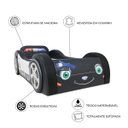 Ver imagem 6 de Mini Cama Baby Policia com Rodas Sobrepostas Totalmente Estofada - Cor Preta