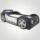 Ver imagem 1 de Mini Cama Baby Policia com Rodas Sobrepostas Totalmente Estofada - Cor Preta