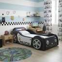 Ver imagem 3 de Mini Cama Baby Policia com Rodas Sobrepostas Totalmente Estofada - Cor Preta