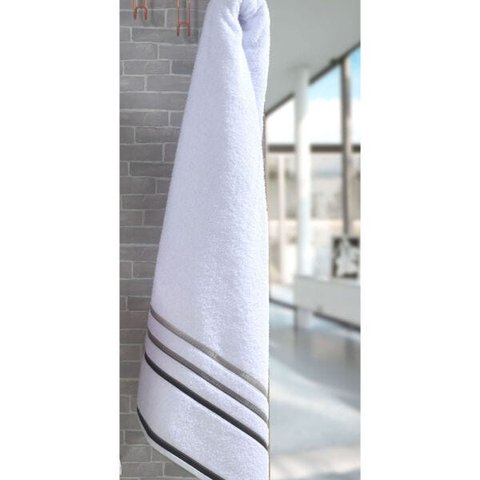 Toalha Banhão Yasmin Branca 78cm x 1,50m 0018 - Hiper Textil