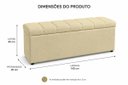 Ver mais imagens de Kit Cabeceira com Calçadeira Baú Eros Casal 140 cm para Cama Box Suede Bege Biselos-Decor