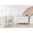 Ver imagem 2 de Cômoda Retrô Square com Porta + Pés em Madeira Natural – Branco Fosco