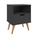 Ver imagem 3 de Mesa De Cabeceira Retrô Pés Em Madeira Maciça Grécia - Preto