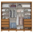 Ver imagem 3 de Guarda Roupa Casal Cayman 2 Portas 6 Gavetas D337 com Armario Multiuso 2 Portas 3 Prateleiras B387 C