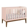 Berço Mini Cama Retrô Square com Pés em Madeira - Rosa - 1