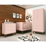 Berço Mini Cama Retrô Square com Pés em Madeira - Rosa - 4