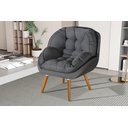 Ver imagem 2 de Poltrona Linho Luxo/conforto Premium Pés Palito Madeira:grafite/linho
