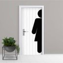 Ver imagem 1 de Adesivo de Porta Banheiro Feminino 2 Arte Destaque G - 0,93 X 2,13 Metros