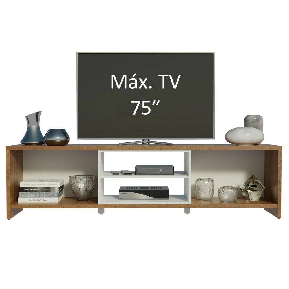 Rack para Tv até 75 Polegadas Madesa Metz 180 Cm 2 Portas - Rustic/branco - 5