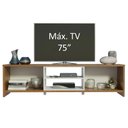 Ver imagem 5 de Rack para Tv até 75 Polegadas Madesa Metz 180 Cm 2 Portas - Rustic/branco