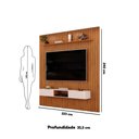 Ver imagem 6 de Painel com Bancada para Tv até 75 Polegadas Ripado Dj Móveis Trento 223 Freijó Off