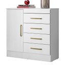 Ver imagem 4 de Cômoda Multiuso 92 Cm 4 Gavetas - Demóbile Montevideu:branco/rosa/branco Flex