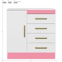 Ver imagem 7 de Cômoda Multiuso 92 Cm 4 Gavetas - Demóbile Montevideu:branco/rosa/branco Flex