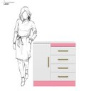 Ver mais imagens de Cômoda Multiuso 92 Cm 4 Gavetas - Demóbile Montevideu:branco/rosa/branco Flex
