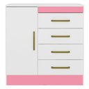 Ver imagem 5 de Cômoda Multiuso 92 Cm 4 Gavetas - Demóbile Montevideu:branco/rosa/branco Flex