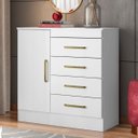 Ver imagem 2 de Cômoda Multiuso 92 Cm 4 Gavetas - Demóbile Montevideu:branco/rosa/branco Flex