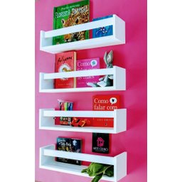 4 Estante Infantil para Livrinhos Prateleira Quarto de Criança bebê Bonecos Pelúcia Brinquedos Mdf 4 - 2