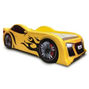Cama Infantil Flame Totalmente Estofada - Cor Amarela