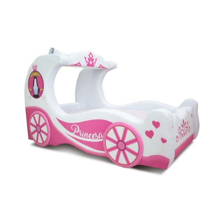 Cama Infantil Cinder com Rodas Sobrepostas - Cor Branca