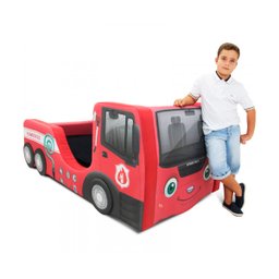 Cama Bombeiro Infantil com Rodas Sobrepostas - Cor Vermelha - 3