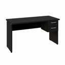 Ver imagem 2 de Mesa Escrivaninha Retangular 135cm x 60cm Tampo 30mm com Gaveteiro 2 Gavetas F5 Office Cor:Preto