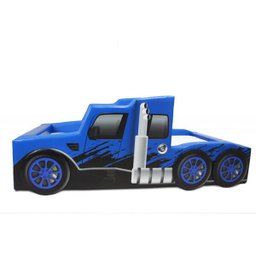 Cama Carro Solteiro Falcon Estofada - Cor Azul - 2