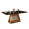 Mesa de Jantar Retangular Escala 1800 180 cm Cor Carvalho Europeu/Preto Gloss - DJ Móveis - 1