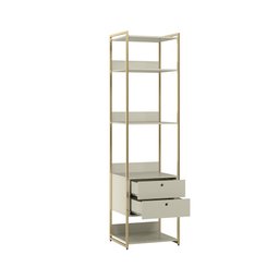 Estante P/ Livros Industrial Olivar 2 Gavetas 5 Prateleiras 54cm - Off White - 3