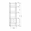 Ver imagem 5 de Estante P/ Livros Industrial Olivar 2 Gavetas 5 Prateleiras 54cm - Off White