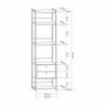Estante P/ Livros Industrial Olivar 2 Gavetas 5 Prateleiras 54cm - Off White - 5