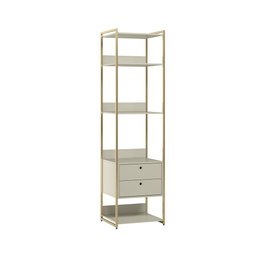 Estante P/ Livros Industrial Olivar 2 Gavetas 5 Prateleiras 54cm - Off White - 1
