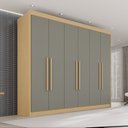 Ver imagem 1 de Guarda Roupa Casal 6 Portas 6 Gavetas 100% MDF Itália Plus Cinza/Jequitibá/Granizo