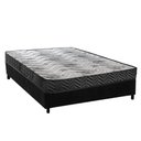 Ver imagem 1 de Cama Box Casal: Colchão Espuma D45 Paropas Pasquale Wave Black + Base Crc Suede Black (138x188)