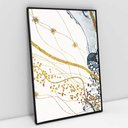 Ver imagem 1 de Quadro Decorativo em Canvas Abstrato Mármore Delicado TaColado Moldura Flutuante 4,5cm Preta 120 x 8