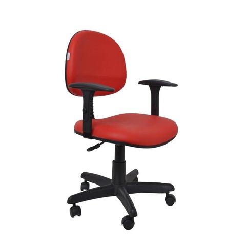 Cadeira Executiva Giratoria Zeus com Braco - Couro Sintetico Corano - Vermelho