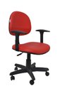 Ver imagem 1 de Cadeira Executiva Giratoria Zeus com Braco - Couro Sintetico Corano - Vermelho