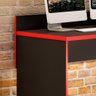 Mesa Gamer Para Computador Valdemóveis Escrivaninha Com Nichos Preto e Vermelho - 3