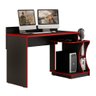 Mesa Gamer Para Computador Valdemóveis Escrivaninha Com Nichos Preto e Vermelho - 2