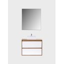 Ver imagem 7 de Gabinete para Banheiro com Cuba e Espelheira 80cm Mdf Freijo com Branco Dubai - On Móveis